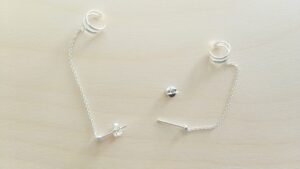 Pendientes trepadores dobles Plata de Ley 925