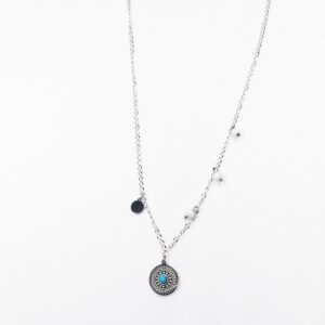 colgante con piedra turquesa plata