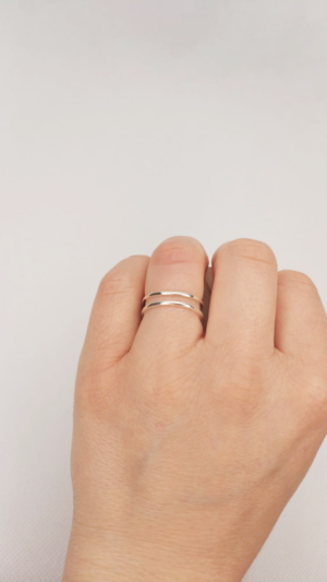 Anillo doble ajustable plateado